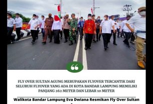 Walikota Bandar Lampung Eva Dwiana Resmikan Fly Over Sultan Agung