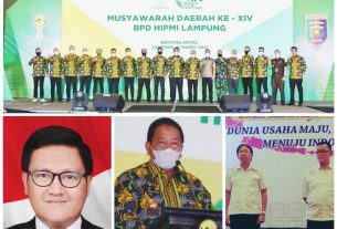 HIPMI Lampung Diguyur Solidaritas, Arinal: Ayo Kerja Keras, Ary APINDO Ajak Sinergi