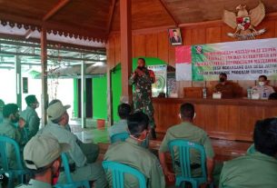 Danramil Tambakrejo Sosialisasi Keamanan Dan Ketertiban Linmas Dilokasi TMMD 110 Bojonegoro