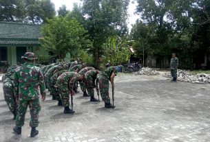 Peltu Supriyanto, Pimpin Satgas TMMD Bojonegoro Latihan PBB Bersenjata