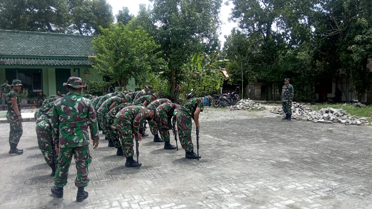 Peltu Supriyanto, Pimpin Satgas TMMD Bojonegoro Latihan PBB Bersenjata