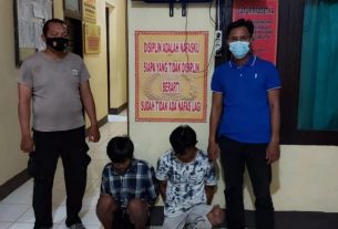 Dua orang terduga pencuri uang di Desa Bumijaya diamankan polisi