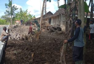 Samping U-Ditch Drainase TMMD 110 Bojonegoro Mulai Diurug