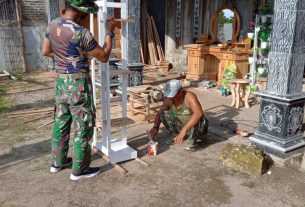 Satgas TMMD 110 Bojonegoro Kunjungi Sentra Kerajinan Limbah Kayu