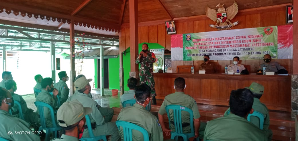 Pesan Danramil Tambakrejo Kepada Anggota Linmas Dilokasi TMMD Bojonegoro
