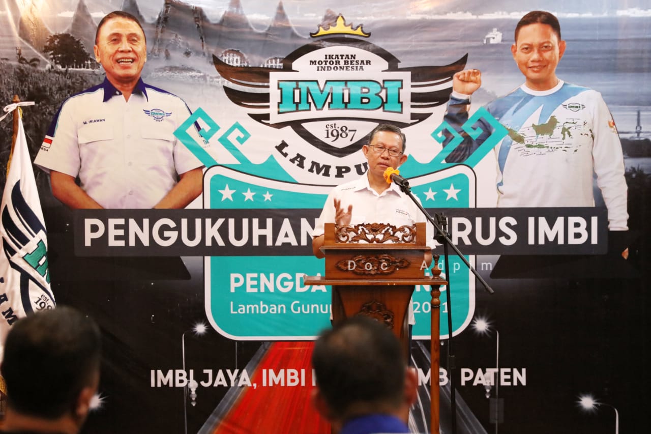 Pelantikan IMBI Lampung 2021-2024, Gubernur Arinal Berharap Para Mogers Jadi Teladan Patuhi Peraturan Lalu Lintas dan Bangkitkan Pariwisata Daerah