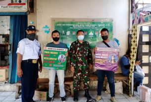 Untuk Tekan dan Upaya Cegah Penyebaran Covid-19 Babinsa Danukusuman Terapkan PPKM Berbasis Mikro di Pasar Harjodaksino