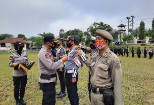 Polres Lampung Utara gelar Apel Gelar Pasukan Ops Keselamatan Krakatau 2021