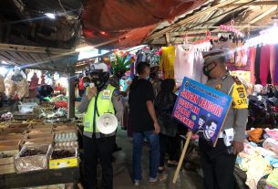 Satlantas Polres Tulang Bawang Gelar Operasi Keselamatan Krakatau-2021 di Pasar Unit 2