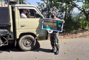 Koramil 23/Karangtengah Gencar Laksanakan Operasi Protkes Himbau Warga Selalu Gunakan Masker