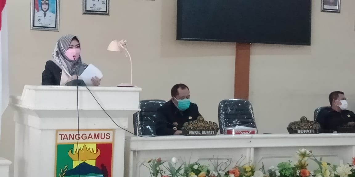 Bupati Tanggamus Menghadiri Rapat Paripurna di DPRD Kabupaten Tanggamus Masa Sidang Ke II Tahun 2021.