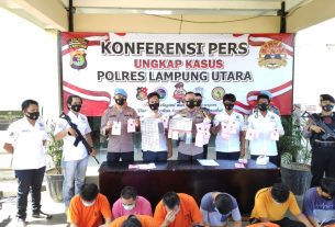 Ops Antik Krakatau 2021, Polres Lampung Utara Amankan 31 Tersangka Narkoba