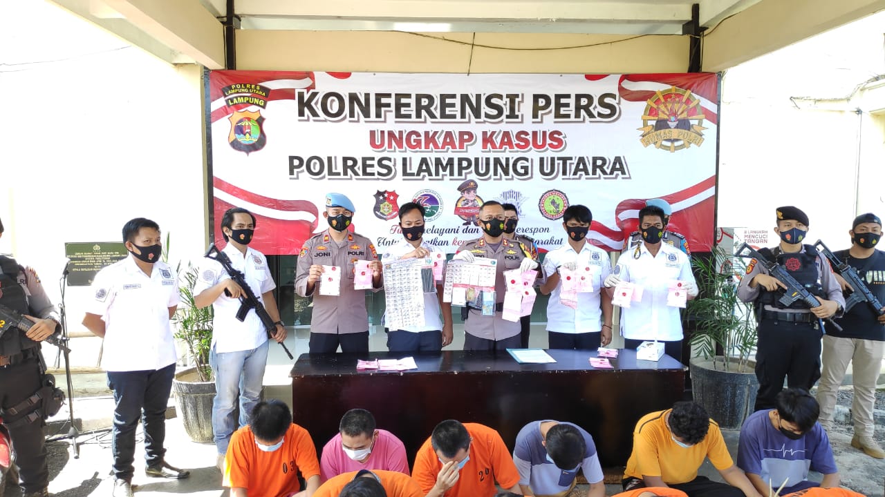 Ops Antik Krakatau 2021, Polres Lampung Utara Amankan 31 Tersangka Narkoba