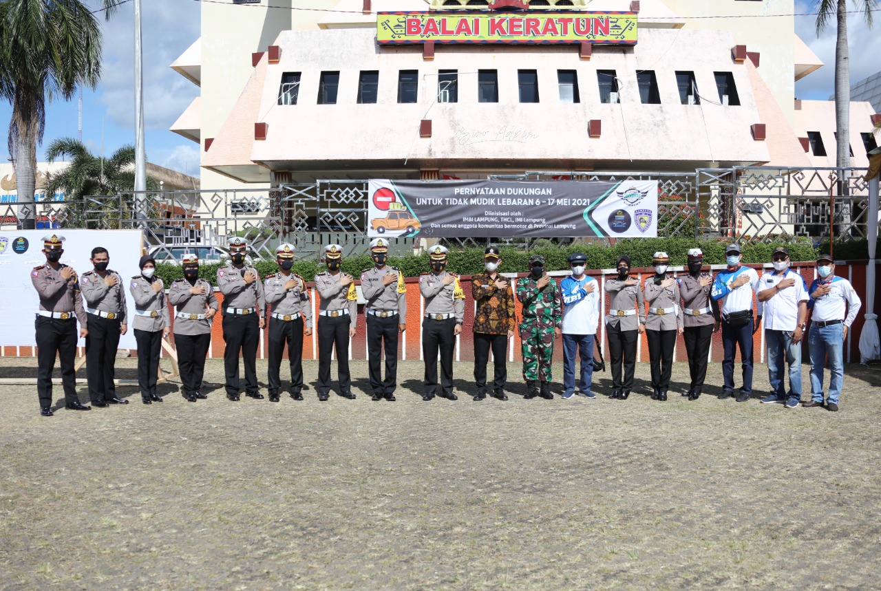 Cegah Meluasnya Penyebaran Covid-19, Pemprov Lampung Lakukan Ikrar Bersama Komunitas Kendaraan untuk Tidak Mudik Lebaran