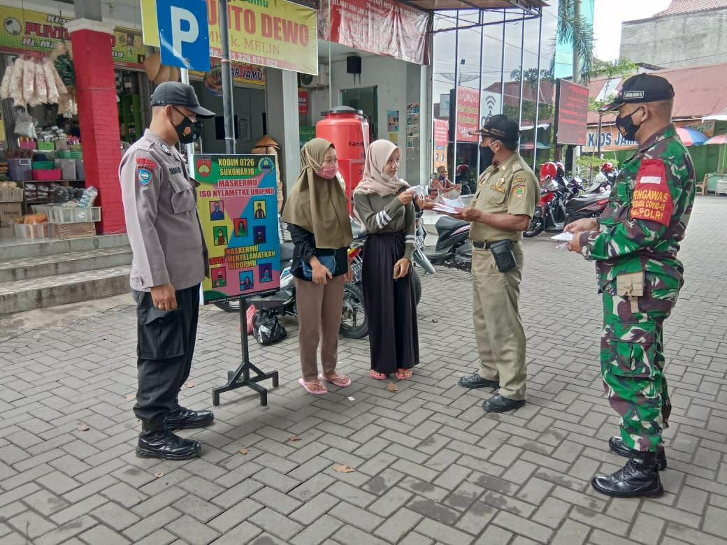 Masih Pandemi Covid-19, Koramil 02/Nguter dan Satgas Covid-19 Kec. Nguter Ingatkan Warga Terapkan 5M