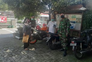 Tanpa Lelah, Babinsa dan Bhabinkamtibmas Laksanakan Himbauan PPKM di Wilayah