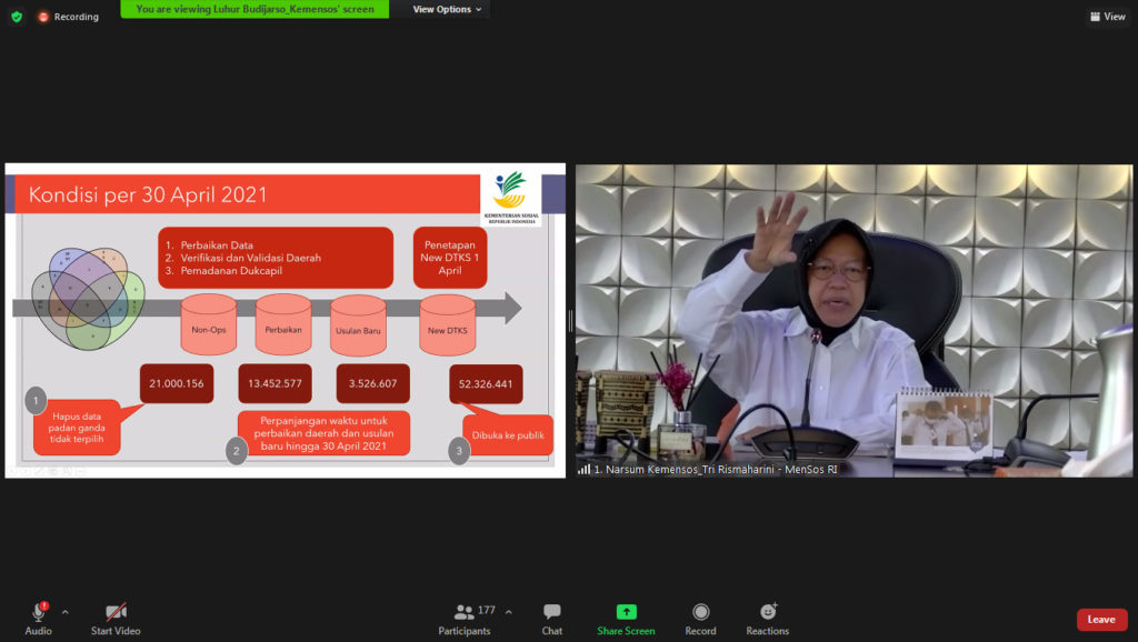 Hadirkan Mensos Tri Rismaharini, Setkab Gelar DKT Bahas Pemutakhiran DTKS