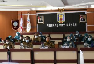 Bupati Way Kanan Hadiri Rakerda Tim Penggerak PKK Provinsi Lampung secara Virtual