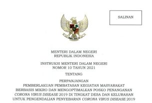 Mendagri Terbitkan Instruksi Mengenai Pelaksanaan PPKM Mikro di 30 Provinsi