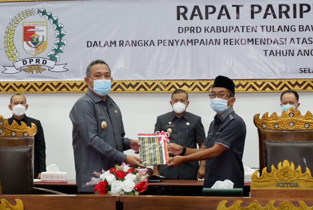 Rapat Paripurna Penyampaian Rekomendasi LKPJ Bupati Ucapkan Terima Kasih