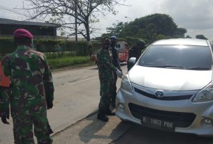 Kodim 0410/KBL bersama Satgas Covid-19 Laksanakan Penyekatan