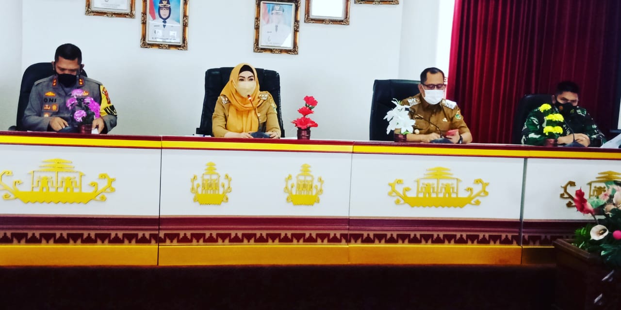 Pemkab Tanggamus Melaksanakan Rapat Koordinasi Penanganan Covid - 19 Tentang Tata Cara Pelaksanaan Solat Idul Fitri