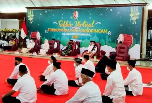 Dandim Bojonegoro Ikuti Takbir Hari Raya Idul Fitri 1442 Hijriah Secara Virtual