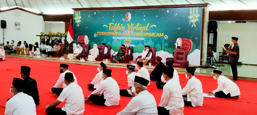 Dandim Bojonegoro Ikuti Takbir Hari Raya Idul Fitri 1442 Hijriah Secara Virtual