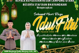 Polres Lampung Utara Mengucapkan Selamat Hari Raya Idul Fitri 1442H