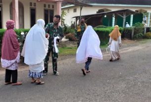 Danramil Karangtengah Pantau Pelaksanaan Sholat Ied Agar Sesuai Prokes