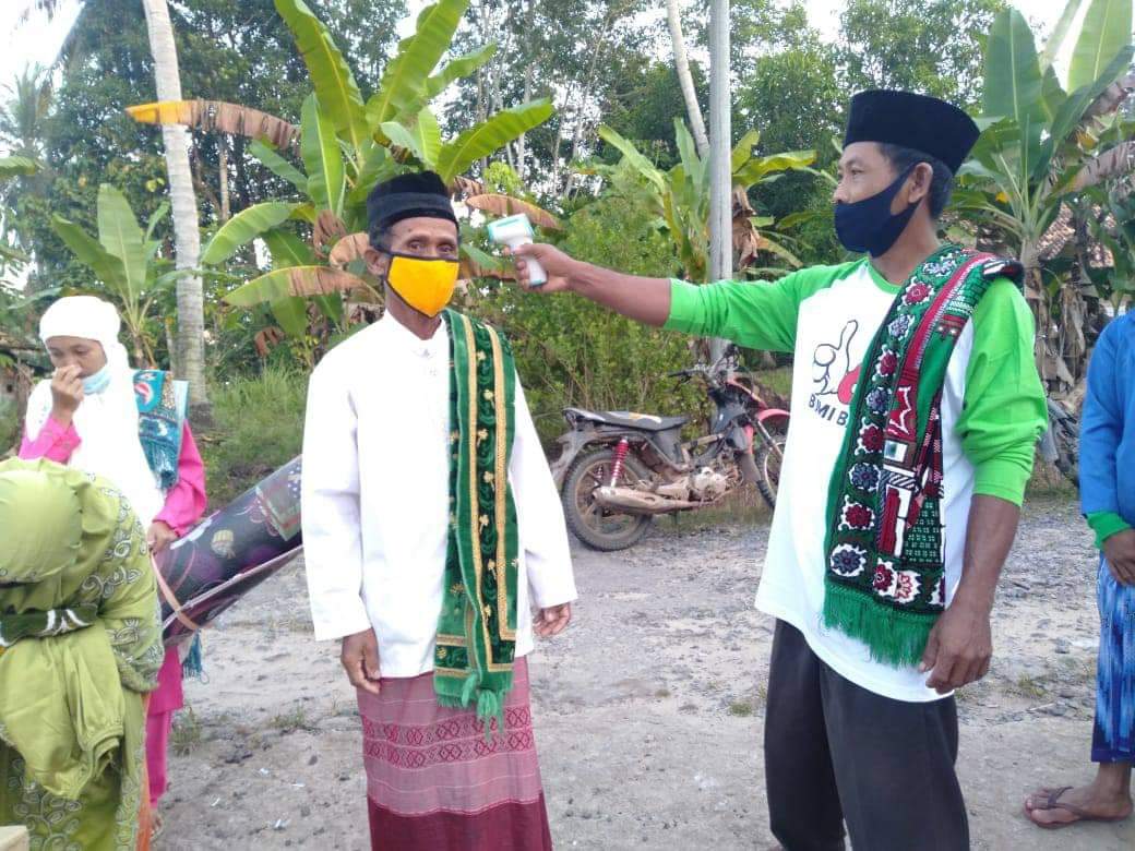 Masuk Zona Hijau, Pelaksanaan Sholat Eid Dikampung Bumi Baru Terapkan Protokol Kesehatan Ketat