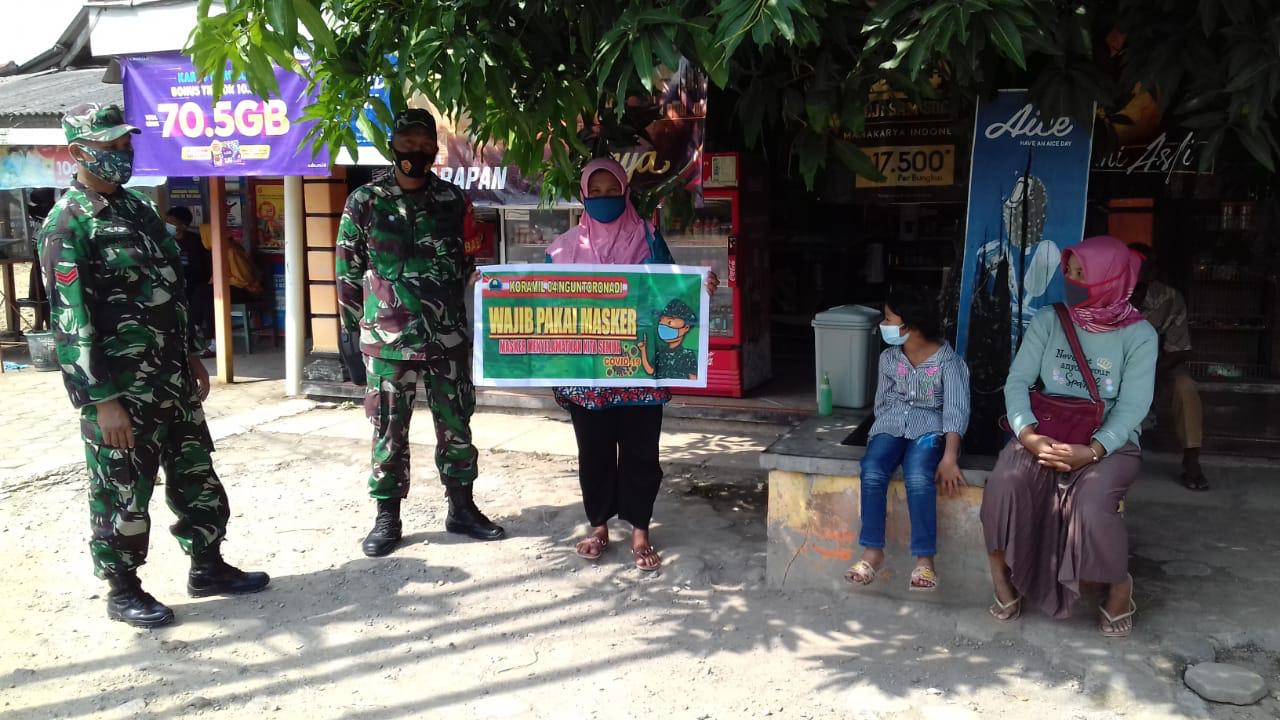 H+1 Lebaran, Anggota Koramil 04/Nguntoronadi Gelar Gakplin Prokes