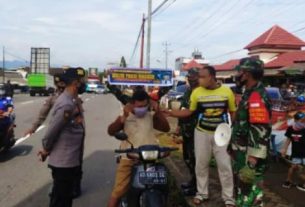 Cegah Penularan Covid 19, Personil Koramil Dan Polsek Ngadirojo Gelar Gakplin Prokes