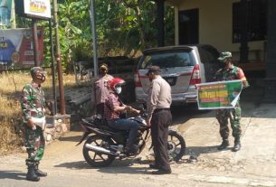 Masih Suasana Lebaran, Anggota Koramil Terus Berikan Himbauan Prokes Kepada Warga