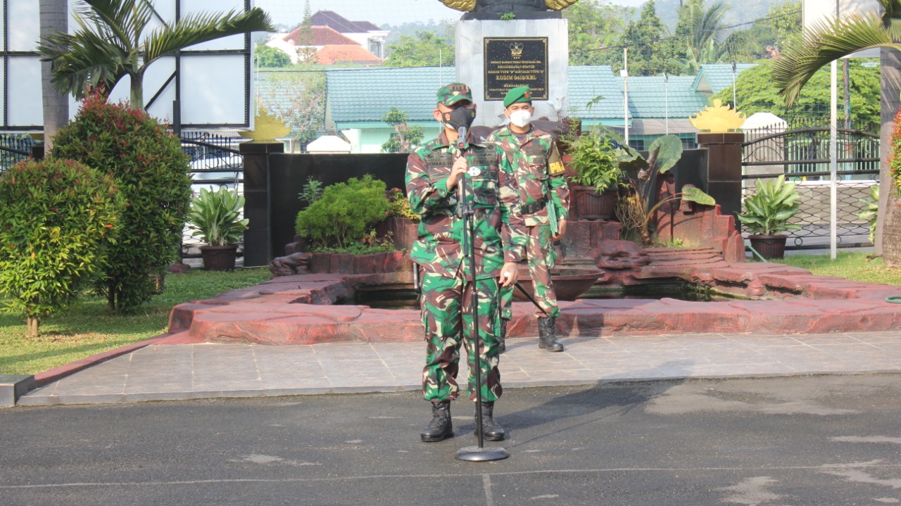 Apel pengecekan personel Dandim 0410/KBL Menyampaikan Ucapan Terimakasih