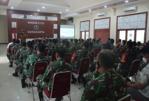 Danrem 074/Warastratama Berikan Pengarahan Kepada Anggota Kodim Surakarta