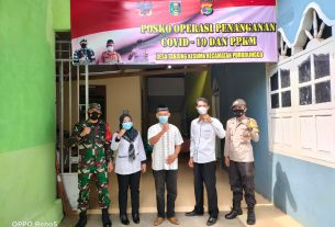 Kunjungi Posko PPKM, Babinsa Dan Bhabinkamtibmas Himbau Relawan Covid-19 Tetap Semangat