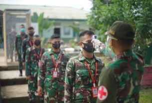 Alur Prokes Saat Penataran Staf Perancang Latihan Batalyon Tim Pertempuran