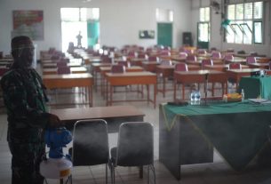 Peserta Pembekalan Sat BKO Kodim Persiapan Terapkan Social Distancing