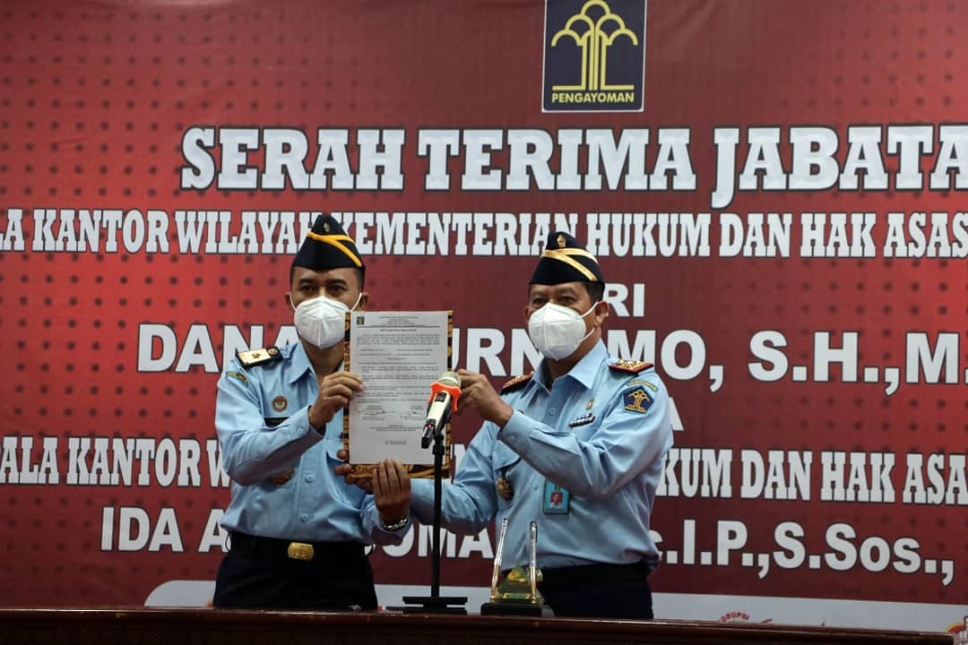 Serah Terima Jabatan Kepala Kantor Wilayah Kementerian Hukum dan Hak Asasi Manusia Lampung