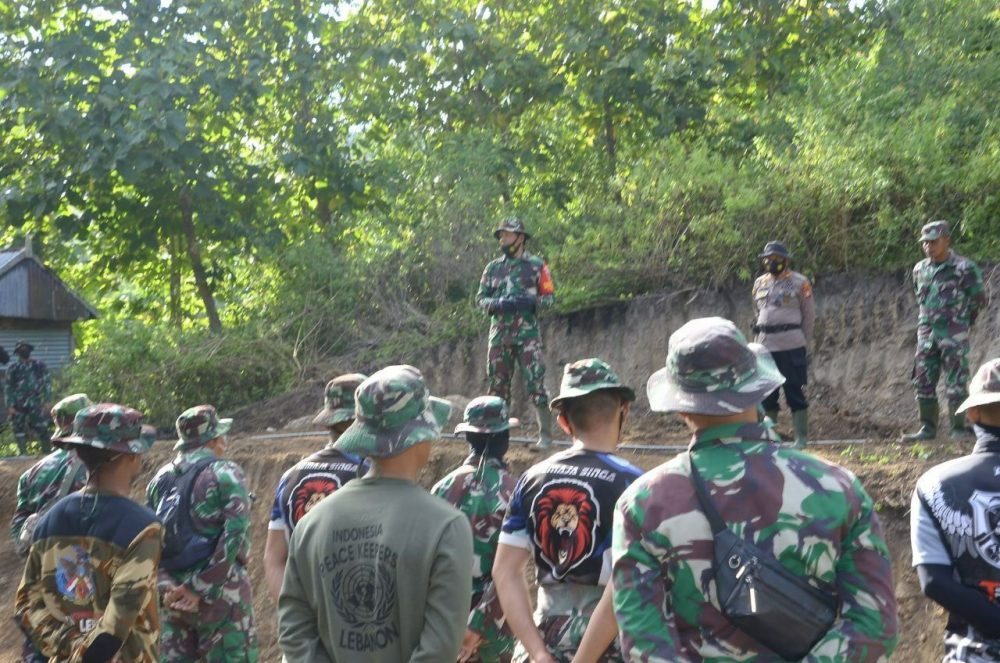 Awali Kegiatan Apel Pagi di lokasi TMMD Ke 111