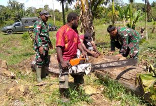 Demi Kemajuan Kampung, Warga Rela Berjibaku dengan Satgas TMMD