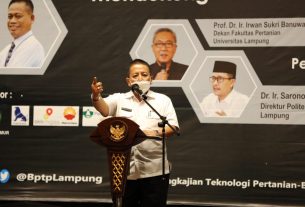 Gubernur Lampung Paparkan Strategi Kemandirian Pangan Pada Seminar Nasional BPTP Lampung