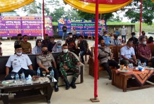 Jalin Sinergitas TNI-Polri, Danramil Way Bungur Hadiri Acara Lepas Sambut Kapolsek