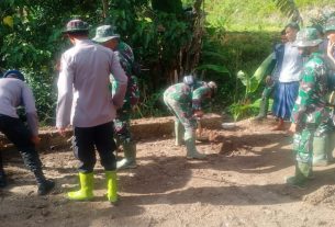 Kekompakan Antara TNI-POLRI Serta Masyarakat Dalam Pelaksanaan Kegiatan Di Lokasi TMMD Kabupaten Bone