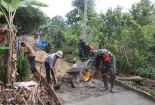 Kodim 0410/KBL Lakukan Perabatan Badan Jalan