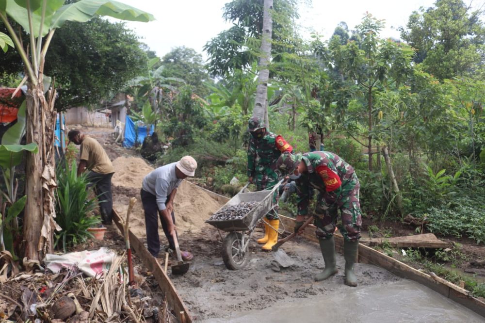 Kodim 0410/KBL Lakukan Perabatan Badan Jalan