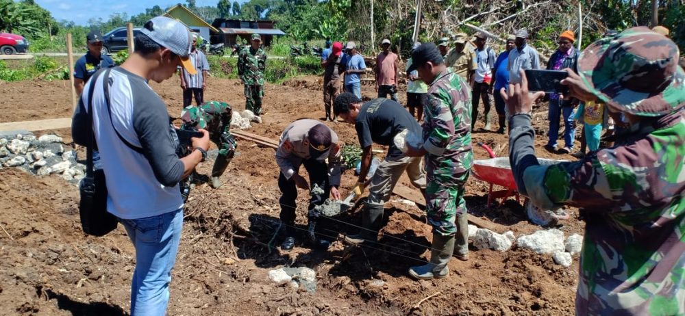 Koordinasi Anggota Kodim 1712/Sarmi pada Tahap Pra TMMD