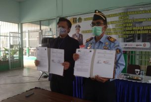 Lapas Kelas 1 Bandar Lampung Tandatangi MOU Pelatihan Produk Warga Binaan