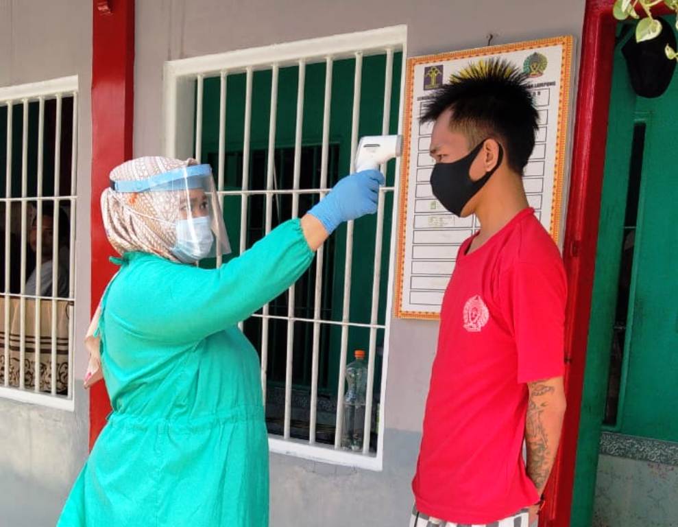 Melalui Yankesling Lapas Kelas IIA Narkotika Bandar Lampung Antisipasi Virus Corona
